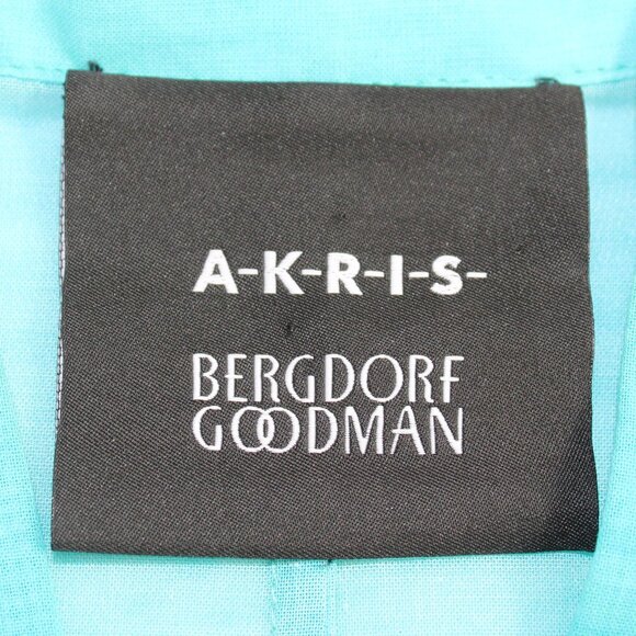 Akris Swimmer In Antigua Print Ocean Turquoise Blue Designer Drape Tunic - Picture 9 of 13